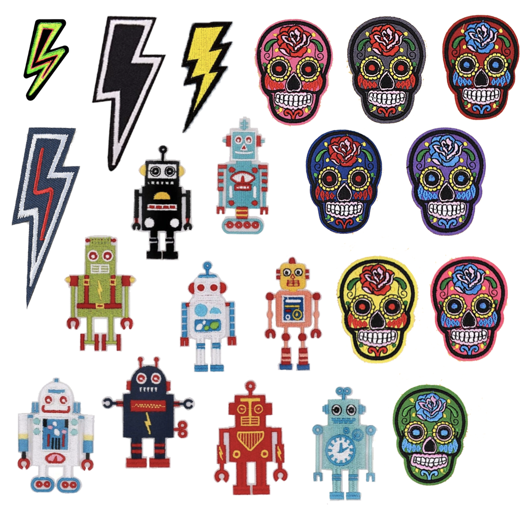 BOLTS, ROBOTS & SKULL PATCHES